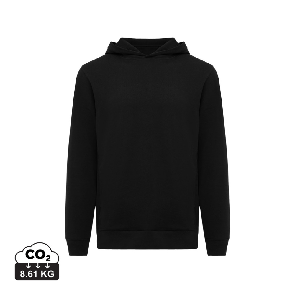 Logo trade promotional gift photo of: Iqoniq Yengo recycled cotton hoodie with sidepockets