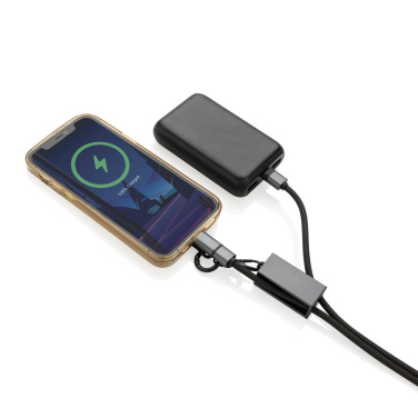 Logo trade promotional merchandise image of: Terra RCS recycled PET phone cord with dual charge cable