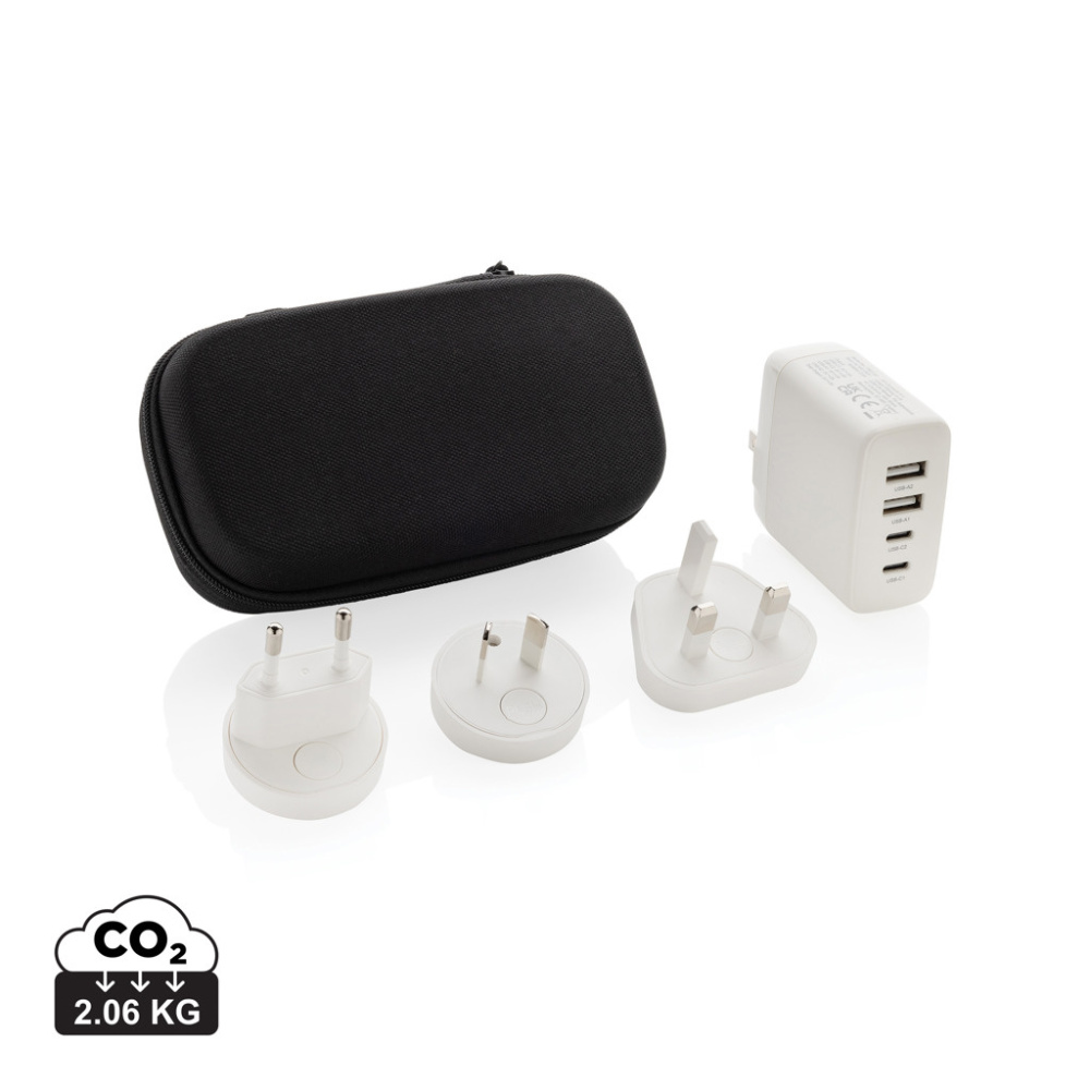Logotrade promotional merchandise picture of: TravelCharge Pro RCS rplastic travel charger with USB C