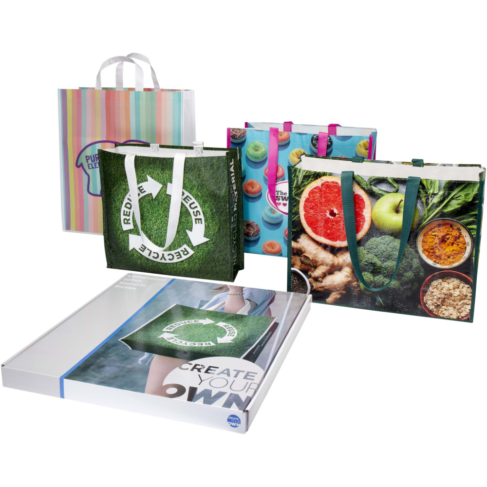 Logo trade advertising product photo of: Laminated totes sample box