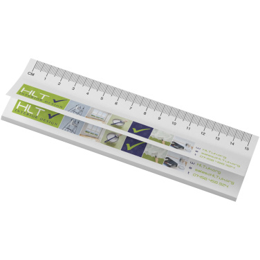 Logotrade promotional products photo of: Sticky-Mate® recycled sticky notes with printed 15 cm ruler