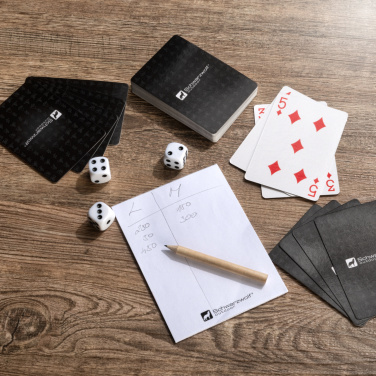 Logotrade advertising products photo of: Set of playing cards and dice MURRAY Schwarzwolf
