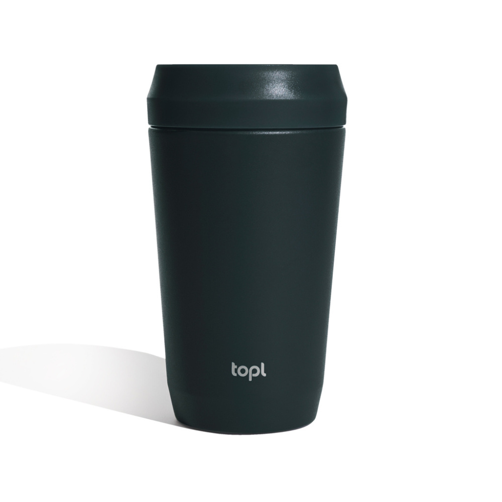 Logotrade promotional product picture of: Topl Recycled Steel To Go Tumbler Patented 360 Lid 354ml