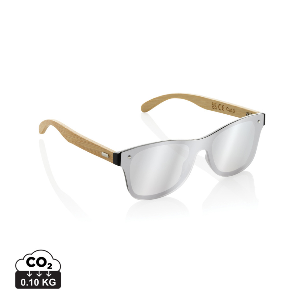 Logotrade business gift image of: Prism RCS recycled plastic sunglasses with bamboo frame