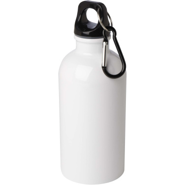 Logotrade advertising product image of: Oregon 400 ml RCS certified single wall stainless steel water bottle with carabiner