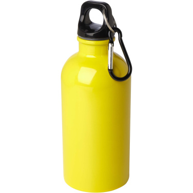 Logo trade promotional merchandise photo of: Oregon 400 ml RCS certified single wall stainless steel water bottle with carabiner