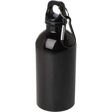 Logotrade corporate gift picture of: Oregon 400 ml RCS certified single wall stainless steel water bottle with carabiner