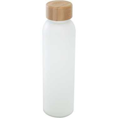 Logo trade promotional gift photo of: Lume 500 ml matte soda lime glass bottle with bamboo lid