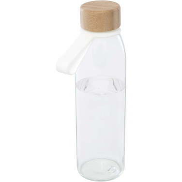 Logo trade advertising products picture of: Porto 500 ml glass water bottle with silicone handle and bamboo lid