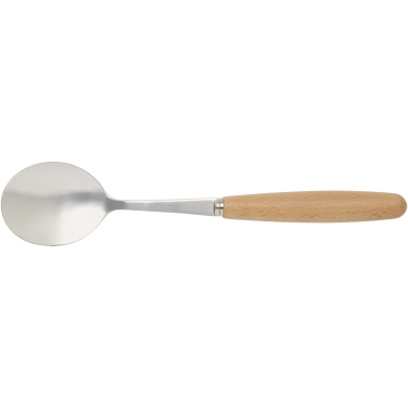 Logo trade promotional products image of: Root 5-piece stainless steel and beech wood cutlery set