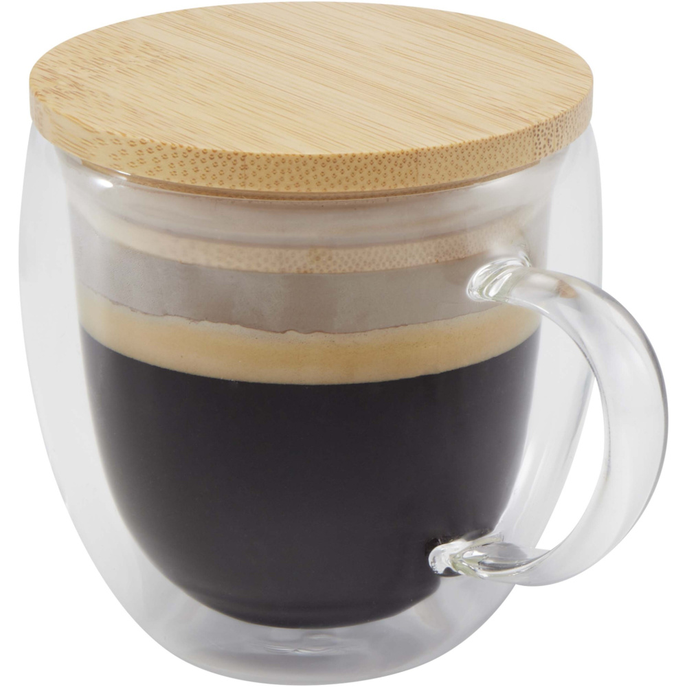 Logo trade corporate gifts image of: Lenora 250 ml glass cup with bamboo lid