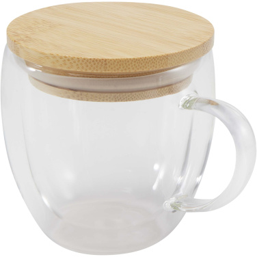 Logotrade promotional gift picture of: Lenora 250 ml glass cup with bamboo lid