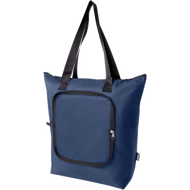Logo trade business gifts image of: EcoFold RPET foldable tote cooler bag 15L