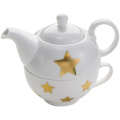 Porcelain tea set, white