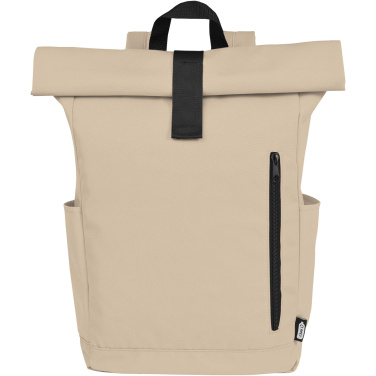 Logo trade advertising products picture of: Byron 15.6" GRS RPET roll-top backpack 18L