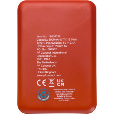 Logotrade business gifts photo of: Asama 5000 mAh Type-C recycled plastic power bank
