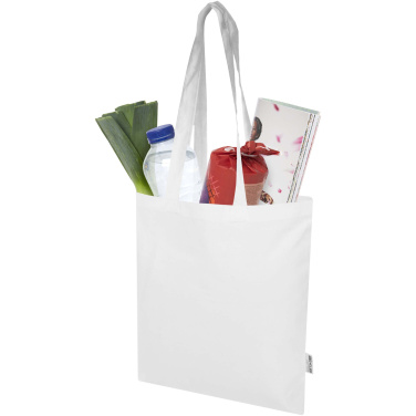 Logo trade promotional giveaways image of: Madras Blend 140 g/m² GRS recycled cotton tote bag 7L