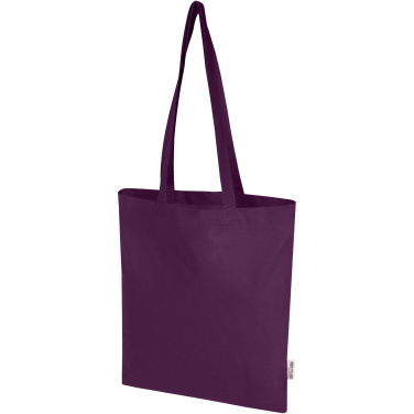 Logo trade promotional giveaways image of: Madras Blend 140 g/m² GRS recycled cotton tote bag 7L