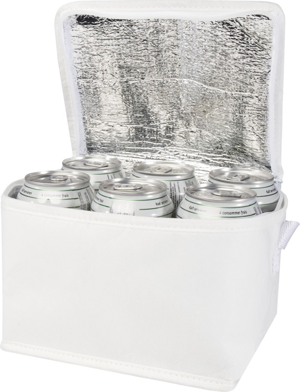 Logo trade promotional items image of: Spectrum 6-can recycled non-woven cooler bag 4L