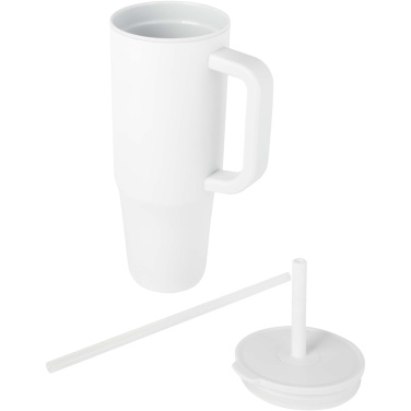 Logo trade promotional giveaways image of: Brady 900 ml RCS certified insulated tumbler with silicone straw