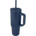 Brady 900 ml RCS certified insulated tumbler with silicone straw, Navy