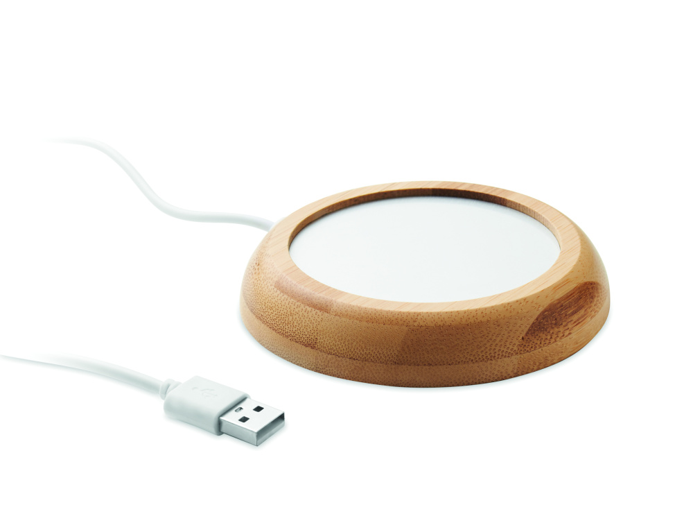 Logotrade advertising product picture of: Bamboo mug warmer with USB