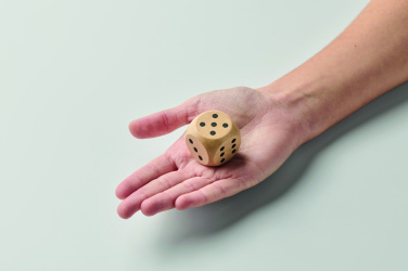 Logo trade promotional gift photo of: Schima wooden dice 3cm dia