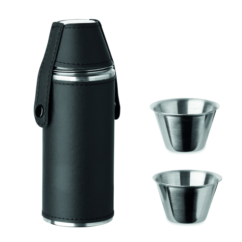 Logotrade corporate gift image of: Hip flask with shot cups