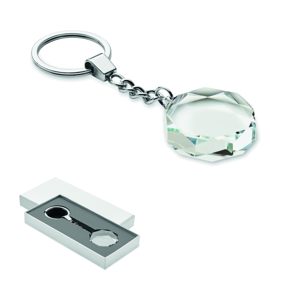 Logotrade promotional merchandise picture of: Glass round award key ring