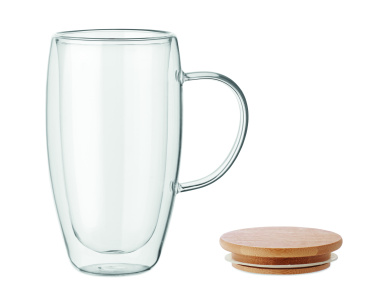Logo trade advertising products image of: Double wall glass mug 450ml