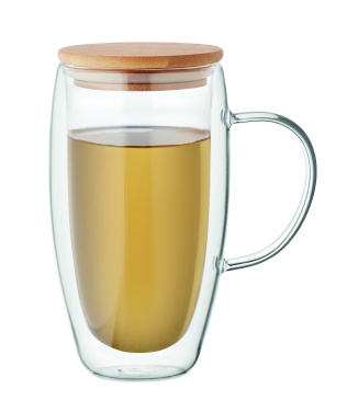 Logotrade promotional giveaway picture of: Double wall glass mug 450ml