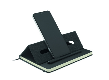 Logo trade promotional gift photo of: A5 notebook with phone holder
