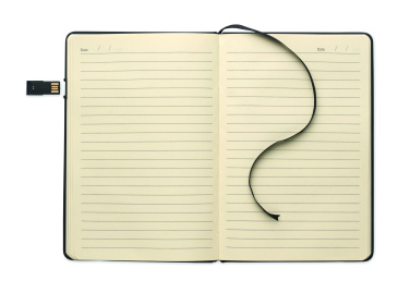 Logo trade promotional gifts image of: A5 notebook w/ integrated USB