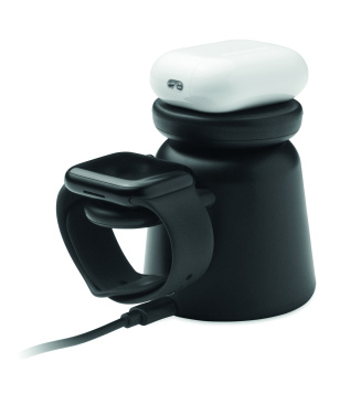 Logo trade promotional items image of: 3 in 1 wireless charger 15W