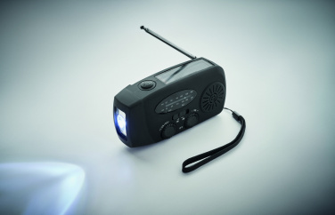 Logo trade promotional merchandise picture of: Portable radio with LED torch