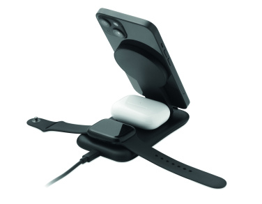 Logo trade corporate gifts picture of: 3 in 1 wireless charger 15W