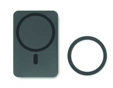 Logo trade advertising products image of: Magnetic wireless charger 15W powerbank 5000 mAh