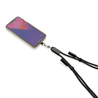 Logo trade promotional merchandise photo of: LoopAmp RCS RPET adjustable phone cord with 60W cable