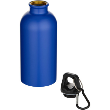 Logo trade promotional merchandise photo of: Oregon 400 ml matte RCS recycled single wall stainless steel water bottle with carabiner