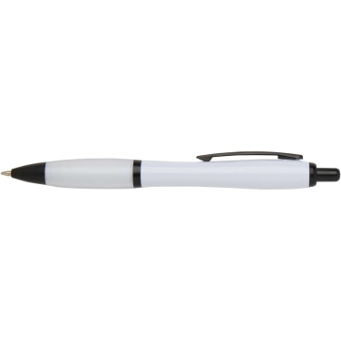 Logotrade promotional merchandise picture of: Nash recycled plastic ballpoint pen with black trims (black ink)