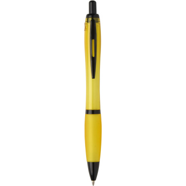 Logotrade business gift image of: Nash recycled plastic ballpoint pen with black trims (black ink)