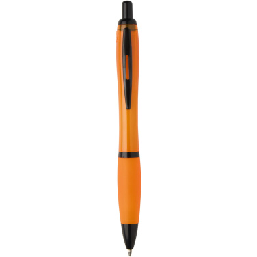 Logo trade promotional giveaways image of: Nash recycled plastic ballpoint pen with black trims (black ink)