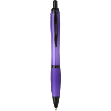 Logotrade promotional item image of: Nash recycled plastic ballpoint pen with black trims (black ink)