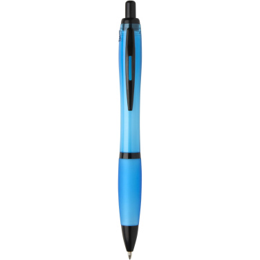 Logotrade promotional giveaways photo of: Nash recycled plastic ballpoint pen with black trims (black ink)
