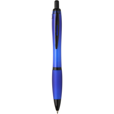 Logotrade promotional giveaway image of: Nash recycled plastic ballpoint pen with black trims (black ink)