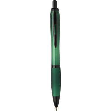 Logo trade promotional gift photo of: Nash recycled plastic ballpoint pen with black trims (black ink)