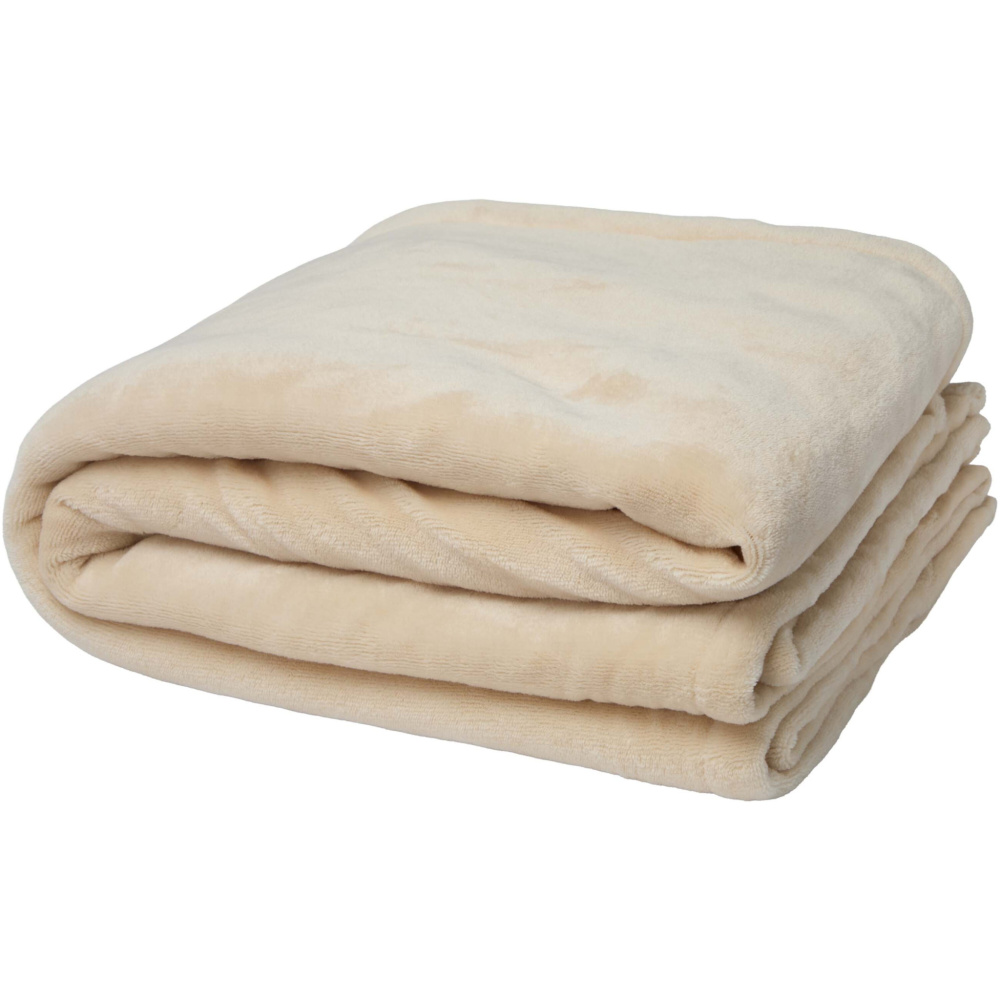 Logo trade business gifts image of: Ashen GRS recycled sherpa blanket
