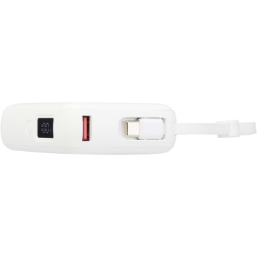 Logo trade advertising products image of: Acrux 10.000 mAh 35W tablet power bank with built in Type-C cable - made from recycled plastic