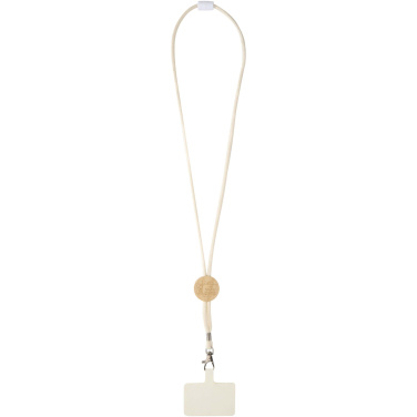 Logo trade promotional giveaway photo of: Adhab smartphone lanyard with bamboo details