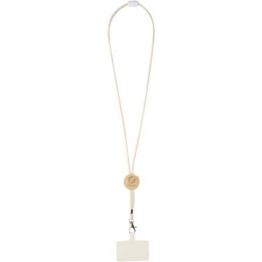 Logo trade promotional items picture of: Adhab smartphone lanyard with bamboo details